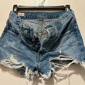 Levi's Blue Distressed Women Shorts
